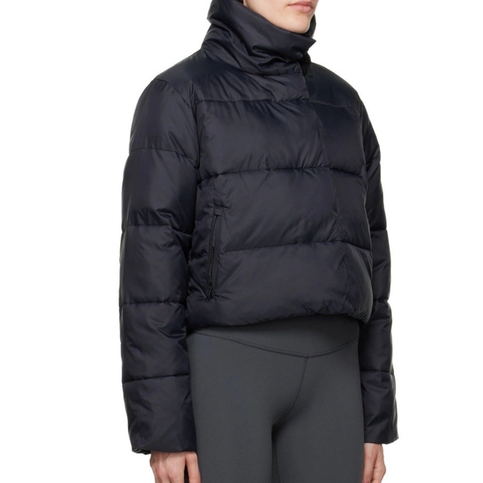 Alo Yoga Gold Rush Puffer Jacket Black Size Xs Pre-Owned $198 Retail